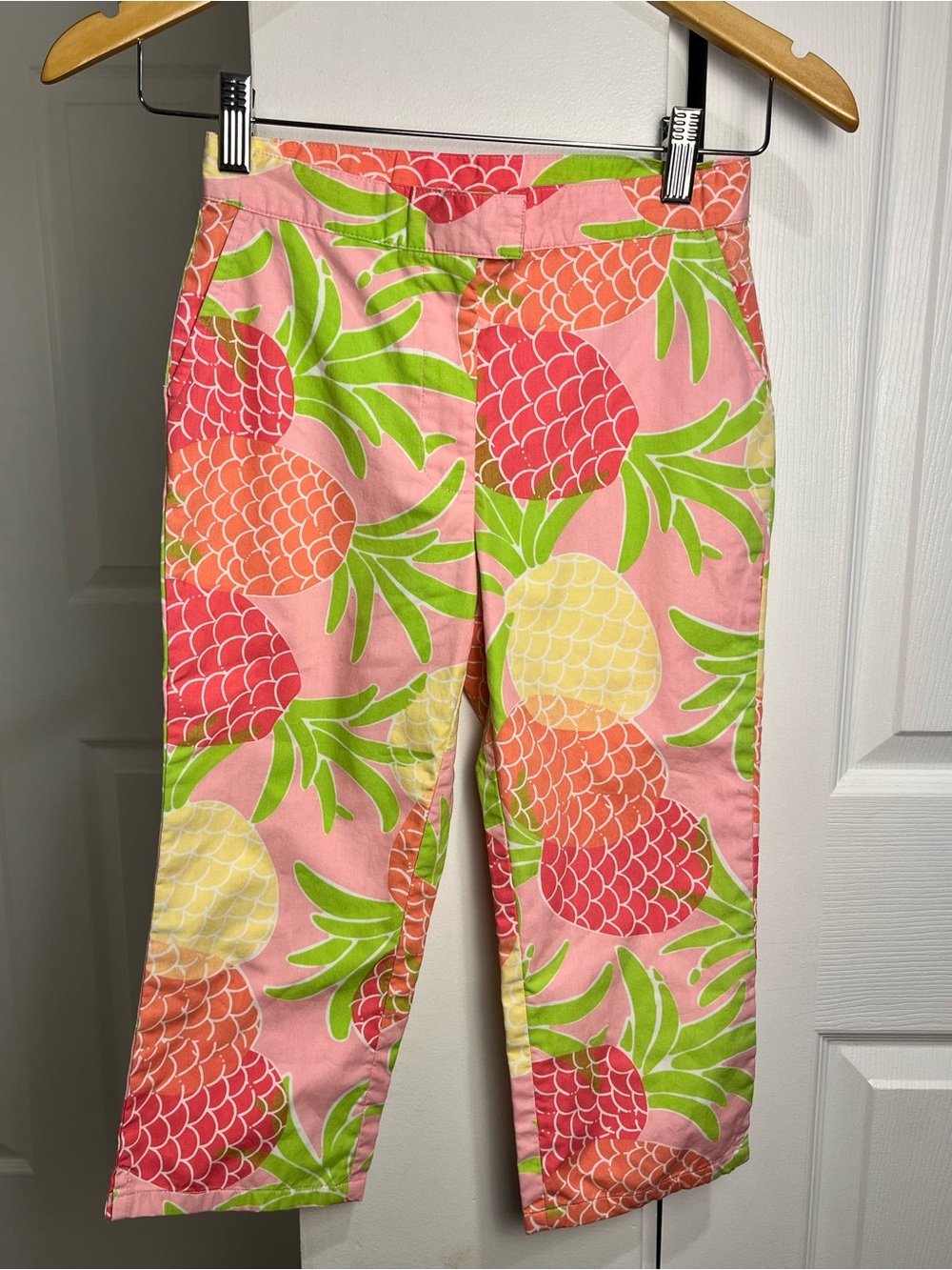 Lilly Pulitzer Pineapple Pants Girls Size 8 Colorful Resort Preppy Dopamine EUC